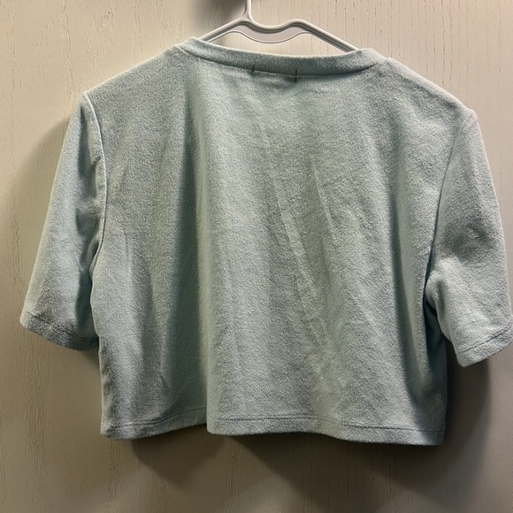 Reformation Jeans Cropped Terry , short Sleeve Top. Size Small.Cotton/poly blend - Picture 4 of 4